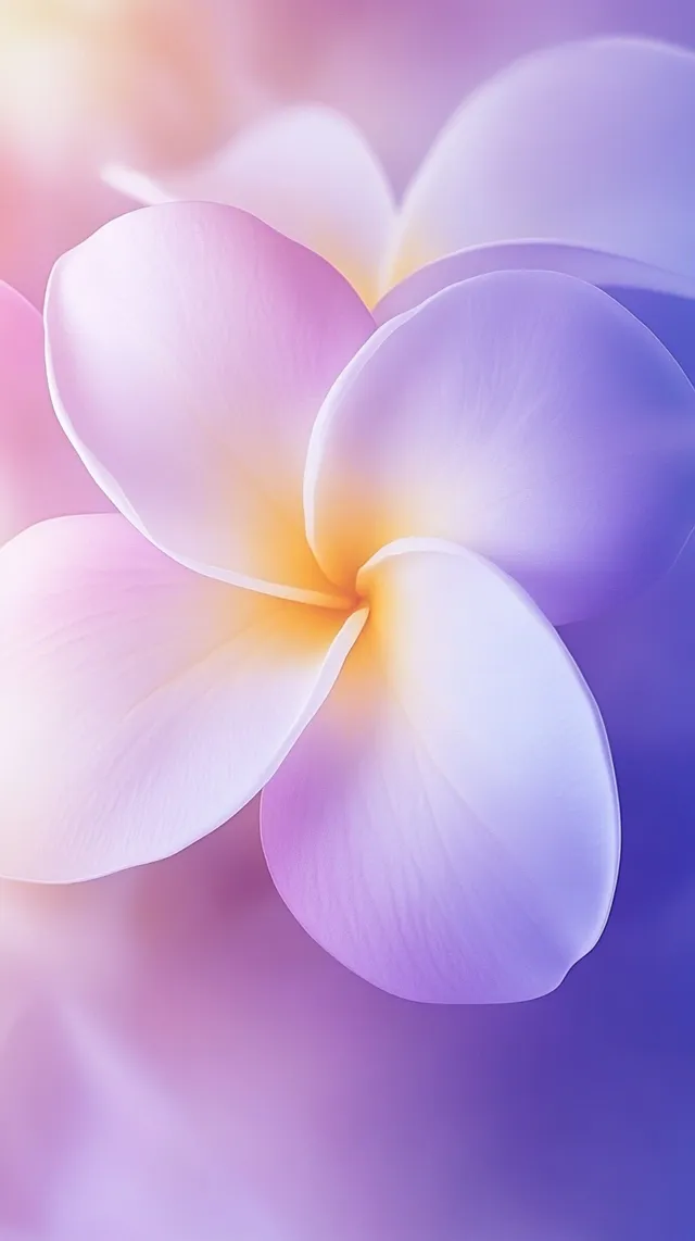 Delicate Beauty: Macro Photography of a Blooming Plumeria Flower