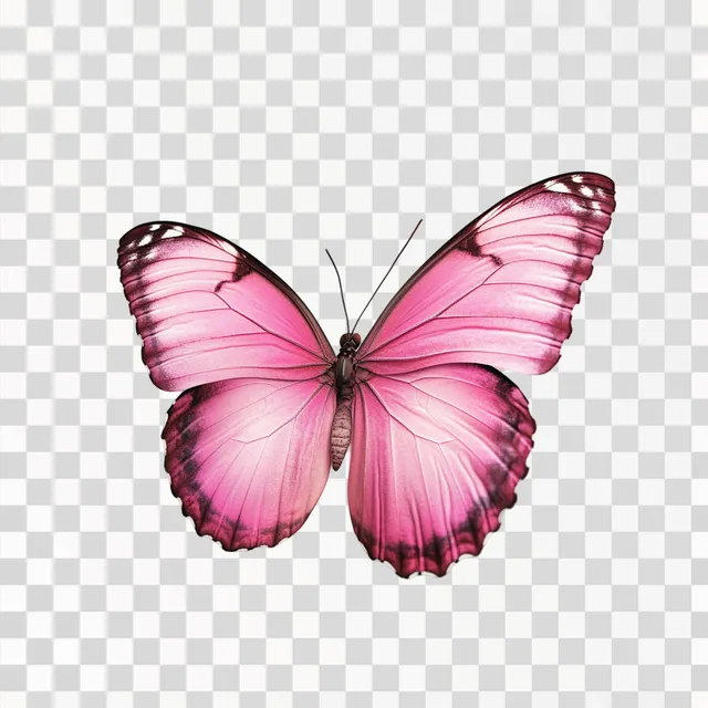 Delicate Pink Butterfly on White Background
