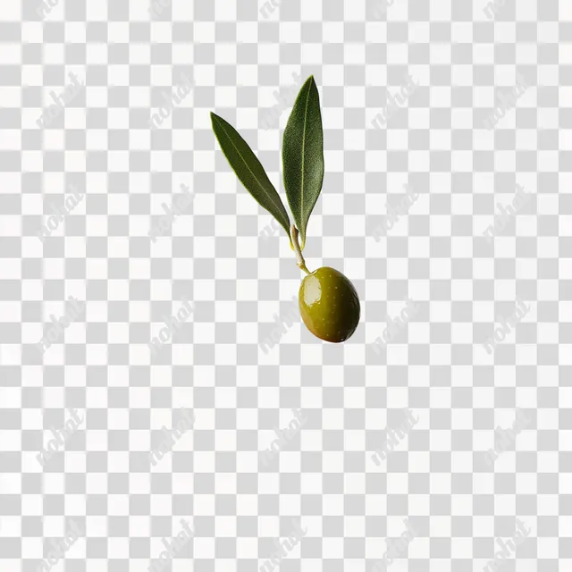 Delicate Touch: Fingers Holding an Olive and Leaf