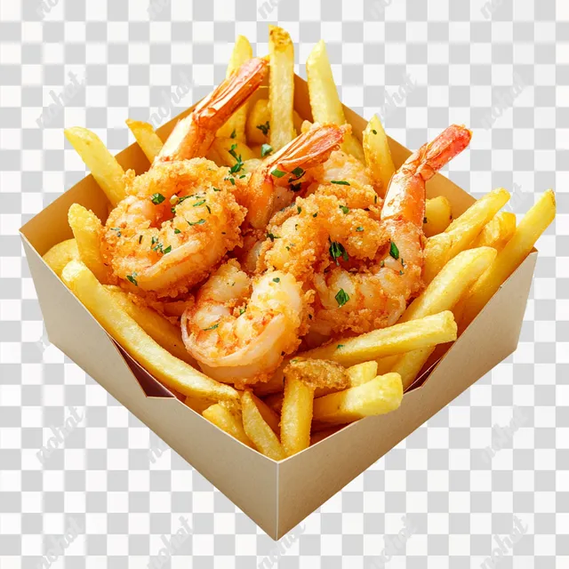 Delicious Shrimp and Fries: A Gourmet Food Photography Showcase
