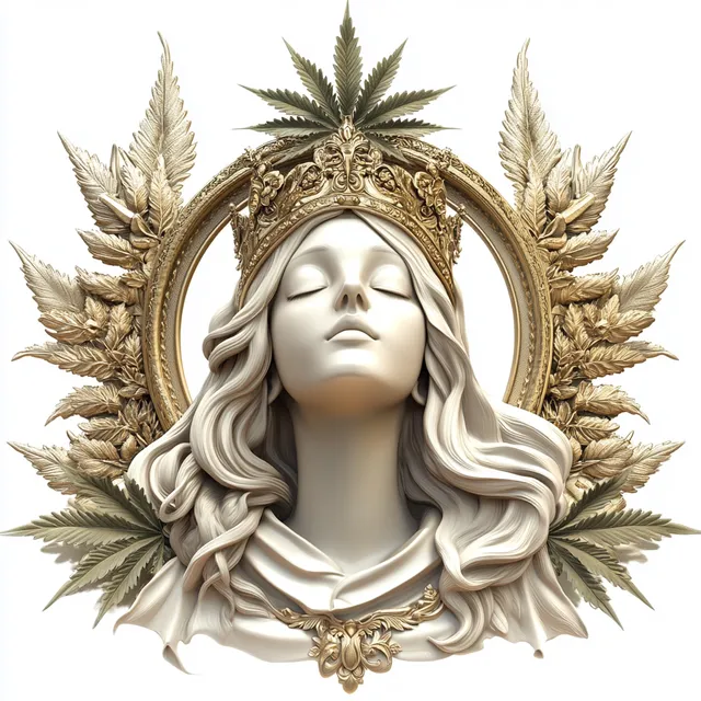 Divine Saint with Cannabis Crown
