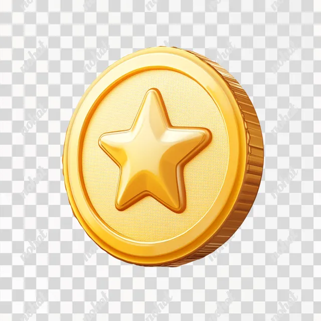 Dynamic Star Icon: A Simple Golden Coin Game Avatar Design