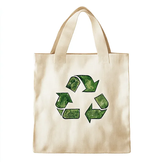 Eco-Friendly Tote Bag with Green Recycle Logo
