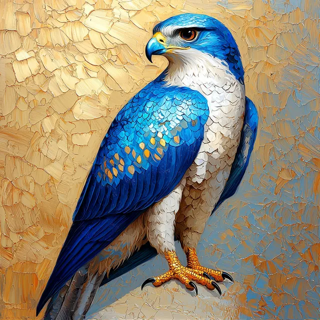 Elegant Gyrfalcon: A Liquid Metal Portrait