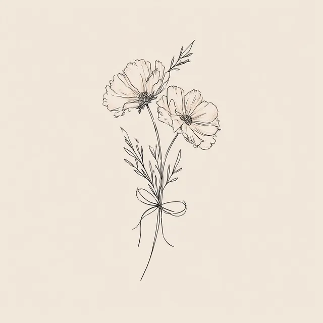Elegant Minimalist Line Art Flowers