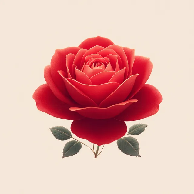 Elegant Red Rose in Full Bloom Watercolor Illustration