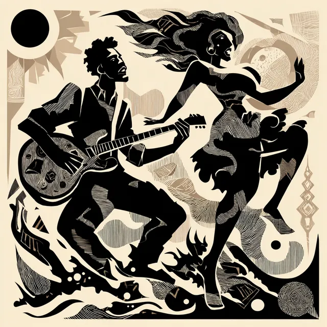 Elements of Rhythm: A Stencil-Style Celebration of Music and Dance