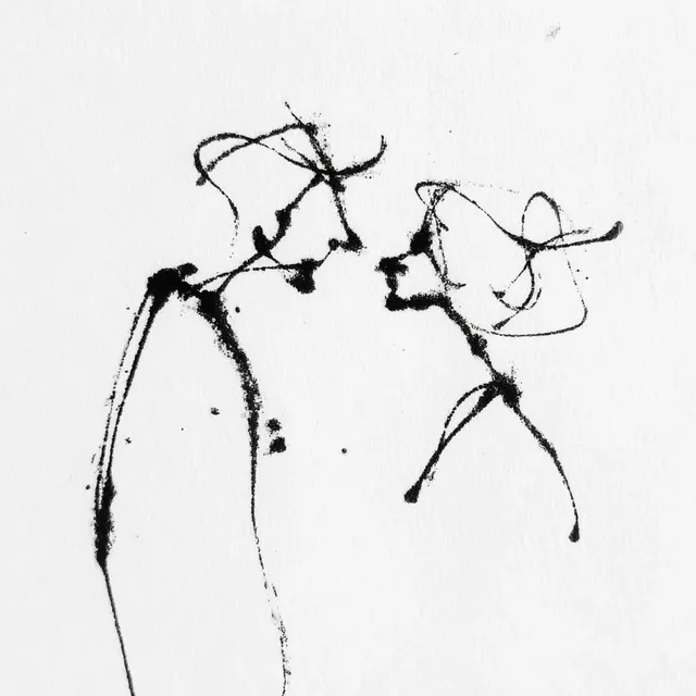 Empathetic Connection: Minimalist Line Art of Man and Woman