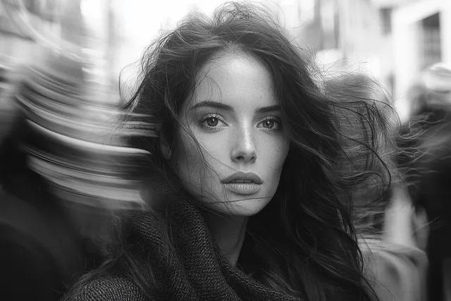 Ethereal Elegance in Motion: A Black and White Study