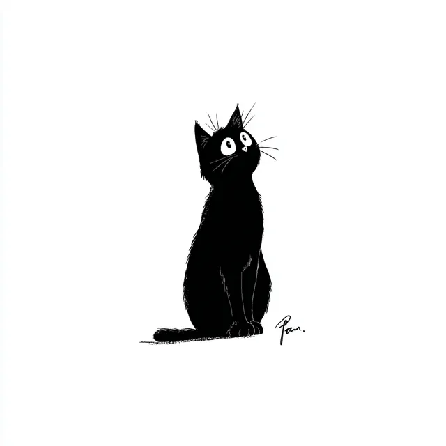 Evil Plotting Cat Silhouette