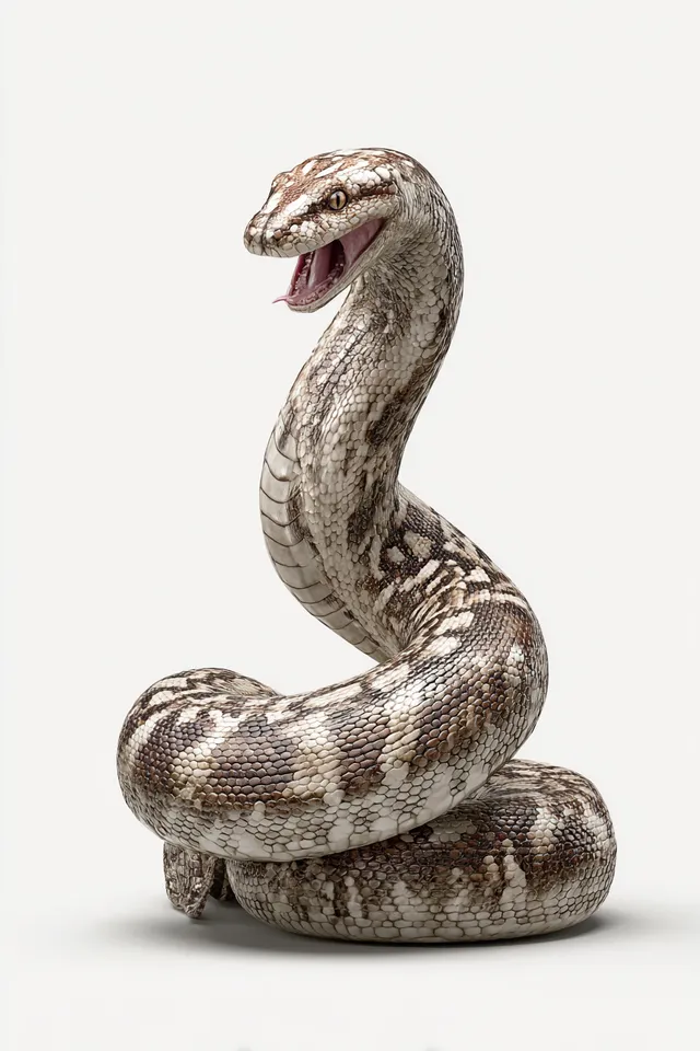 Fierce Python on White Background