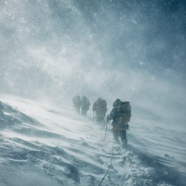 Five Mountaineers Brave Blizzard in Pamir Mountains, 1974