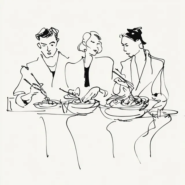 Foodies Delight: A Minimalist Line Drawing