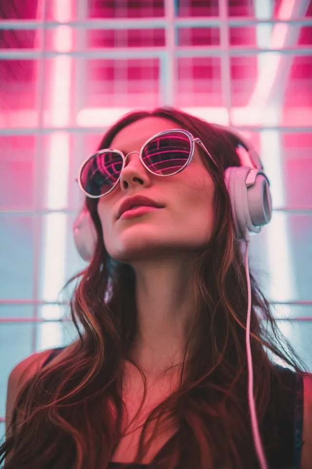 Futuristic Rave Night Flyer Featuring Young Woman