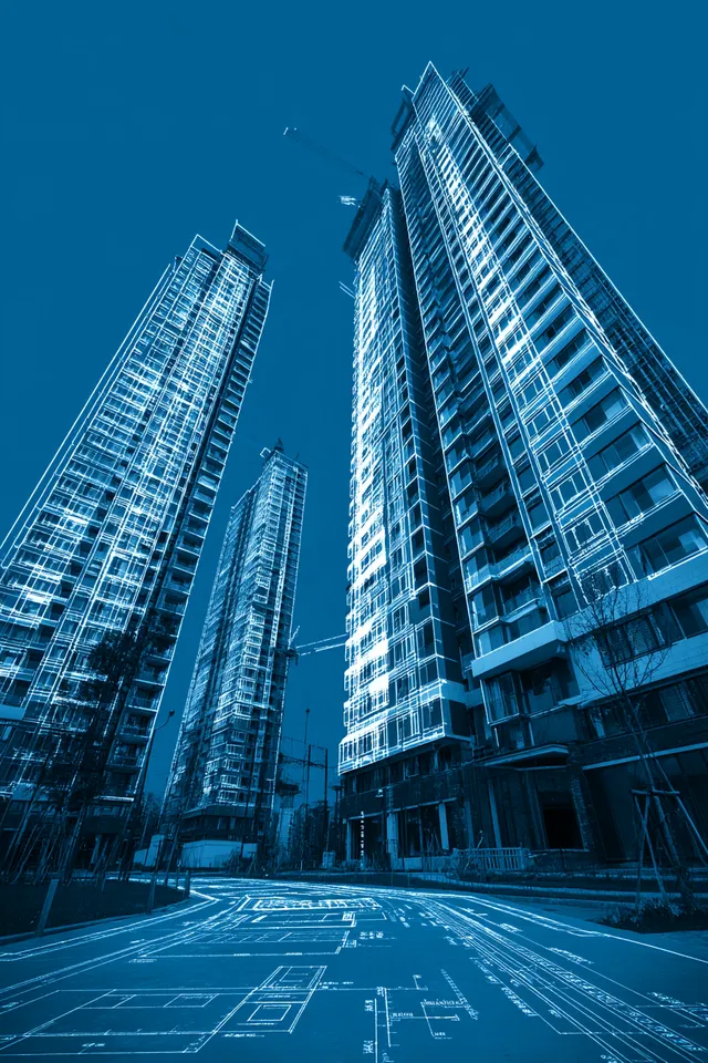 Futuristic Real Estate Proposal Cover with High Rise Architecture
