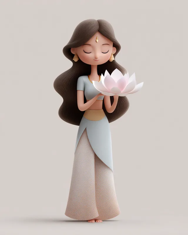 Goddess Parvati Blessing Illustration