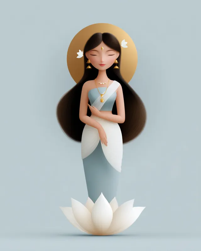 Goddess Parvati Blessing Illustration