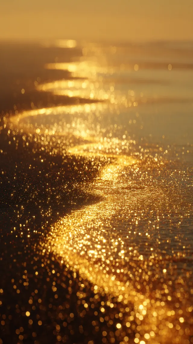 Golden Dreamscape: Serene Beach at Sunset