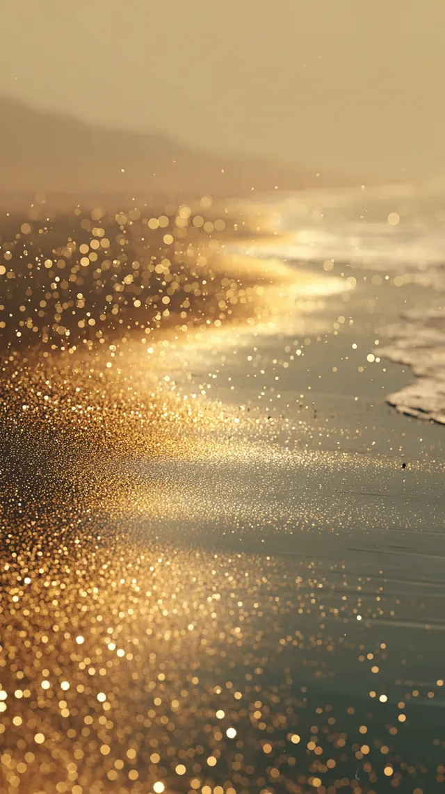 Golden Dreamscape: Surreal Beach Landscape