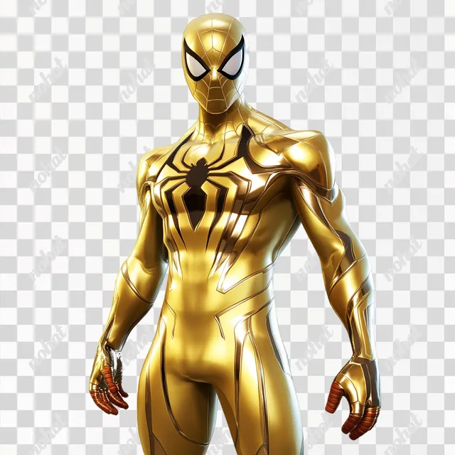 Golden Iron Spider-Man: Fortnite Style Render