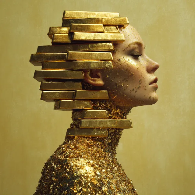 Golden Woman Sculpture: A Modern Art Piece