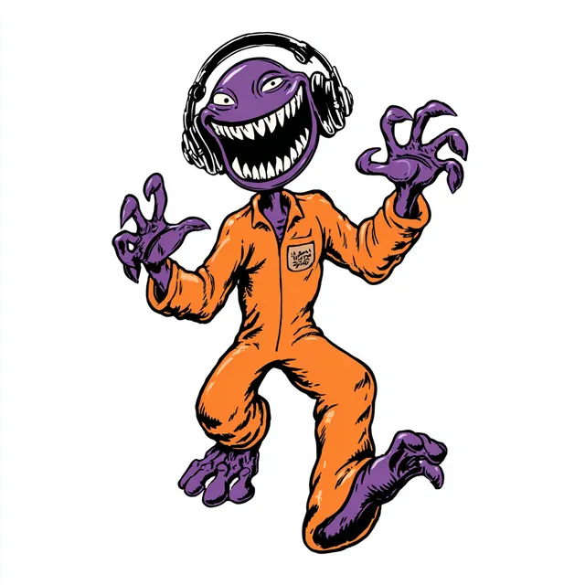 Grinning Alien in Headphones