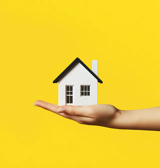 Hand Holding Model House: A Hyper-Realistic Vector Illustration