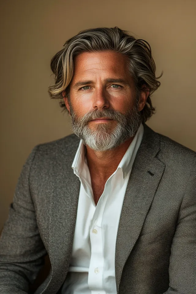 Handsome Mature Man in Stylish Attire