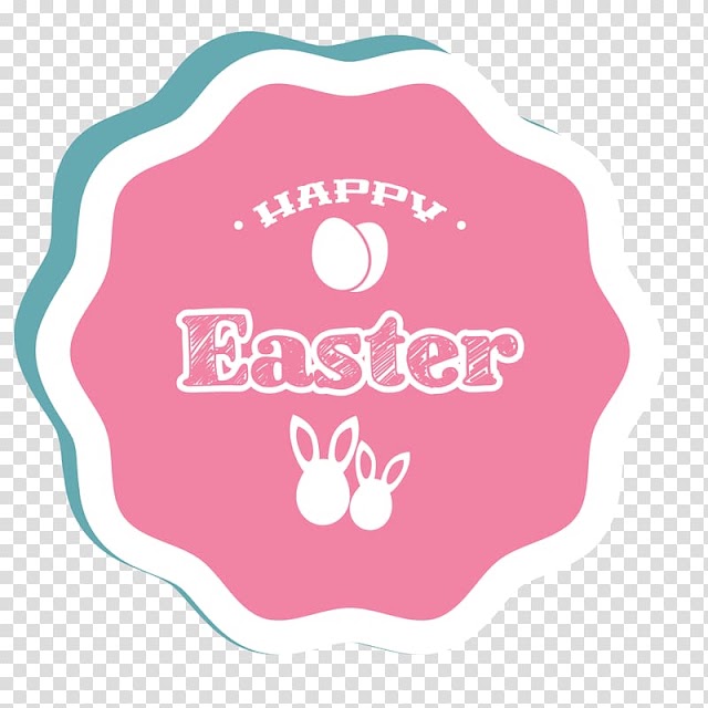 Happy Easter logo, Sticker , Color Star Easter Tag transparent background PNG clipart