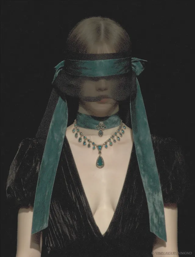 High Fashion Model in Dark Elegance at Paris Fashion Week