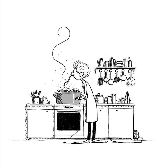 Home Cooking: A Minimalist Pasta Illustration