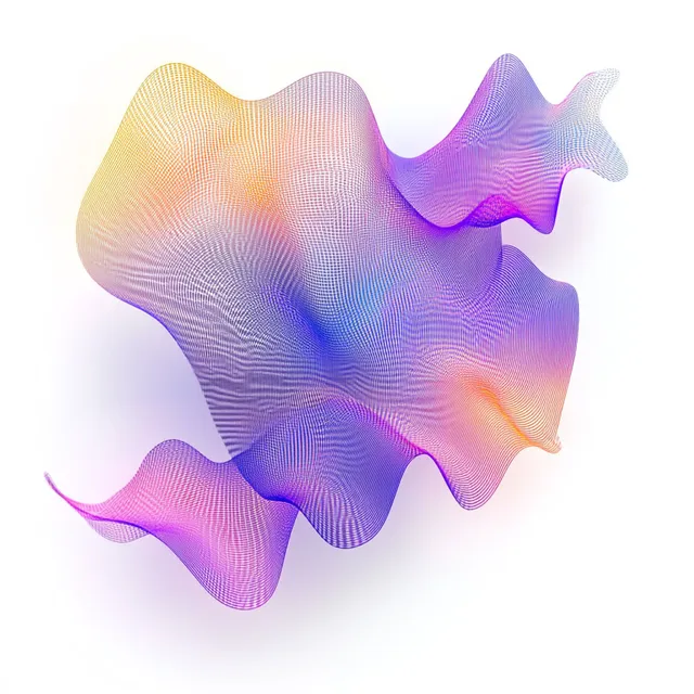 Free: Isometric 3D Wave Design with Colorful Grid on White Background ...