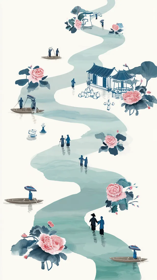 Jingdezhen Porcelain Production Illustration