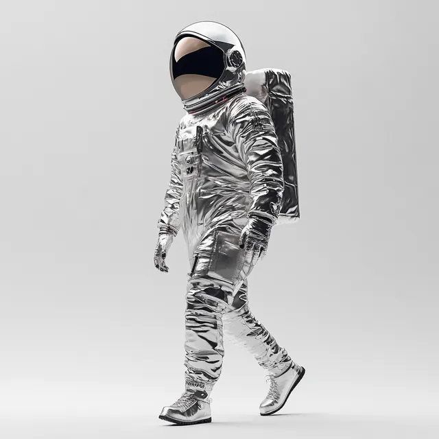 Journey Beyond: A Futuristic Astronaut in Silver Space Armor