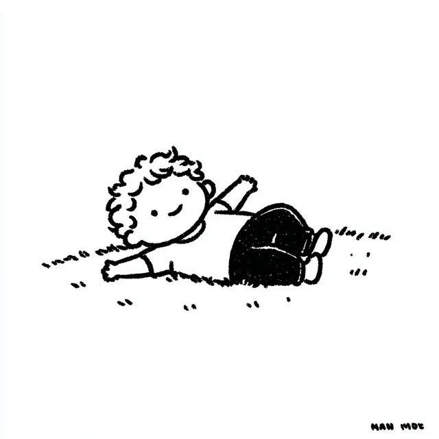 Joyful Boy Lying on Grass