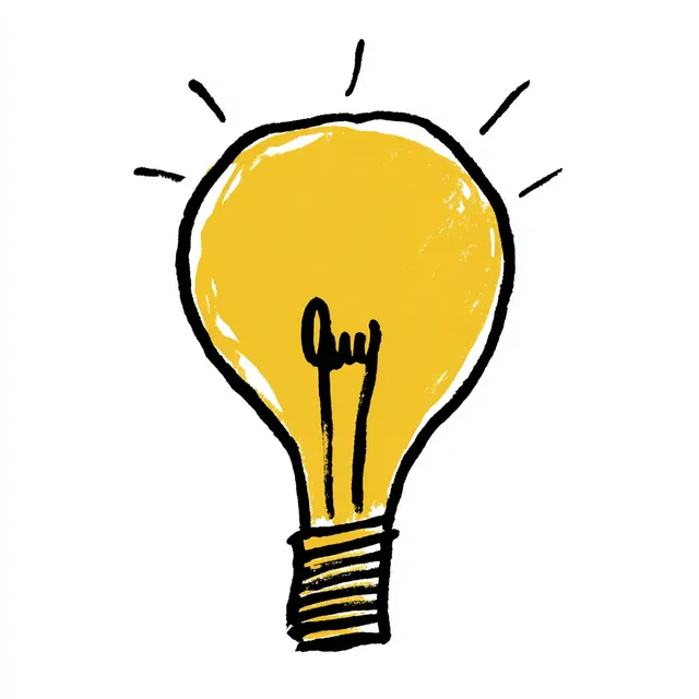 Light Bulb Illustration in Comic Style