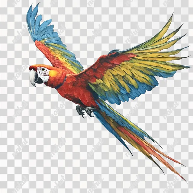 Macaw in Flight: A Colorful Encounter
