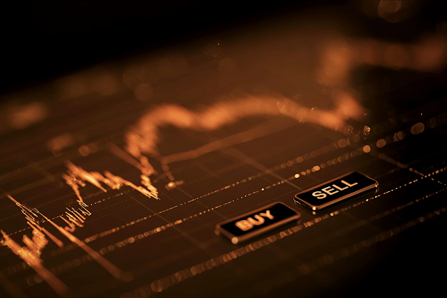 Macro Close-Up of Financial Trading Interface with Candlestick Chart