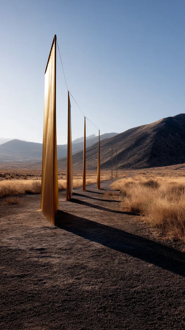 Free: Majestic Gold Art Installation in Mountain Desert - nohat.cc