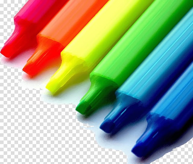 Marker pen Colored pencil Highlighter Colored pencil, Color pen Mark pen transparent background PNG clipart