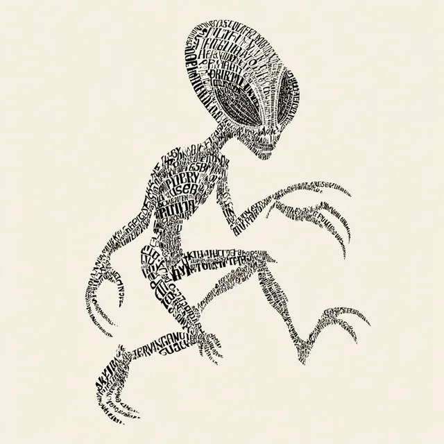 Free: Mid-Century Modern Alien Calligram - nohat.cc
