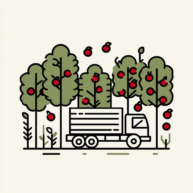 Minimalist Apple Orchard Truck