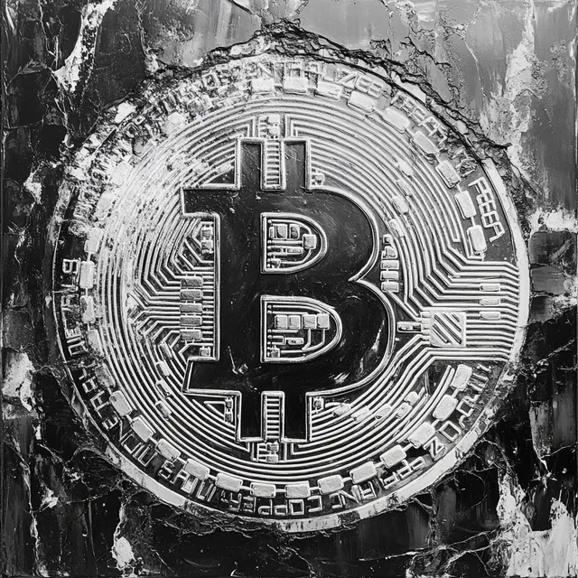 Minimalist Black and White Bitcoin Art: A Modern Digital Expression