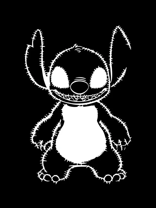 Minimalist Black and White Stitch Silhouette Vinyl Sticker