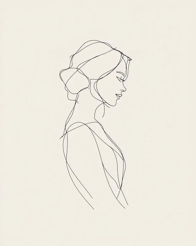 Minimalist Continuous Line Portrait