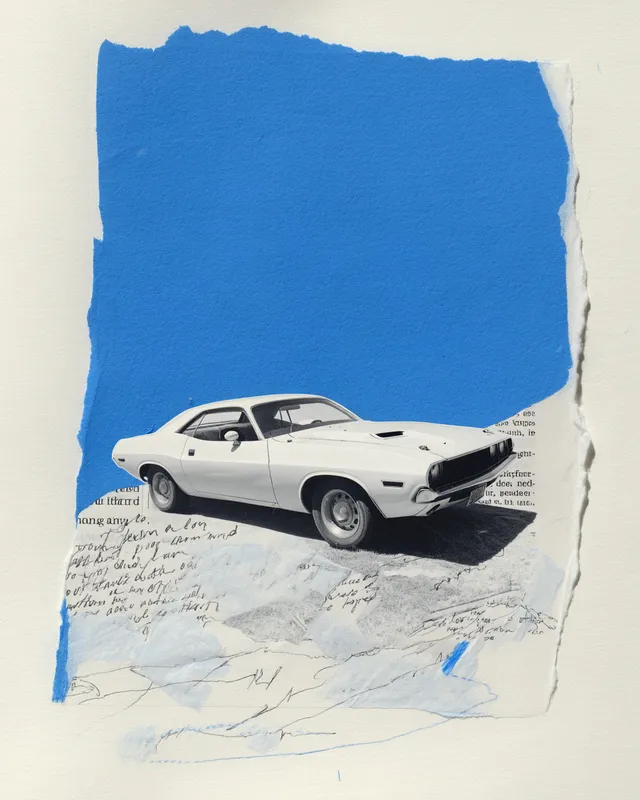 Minimalist Retro Muscle Car Illustration
