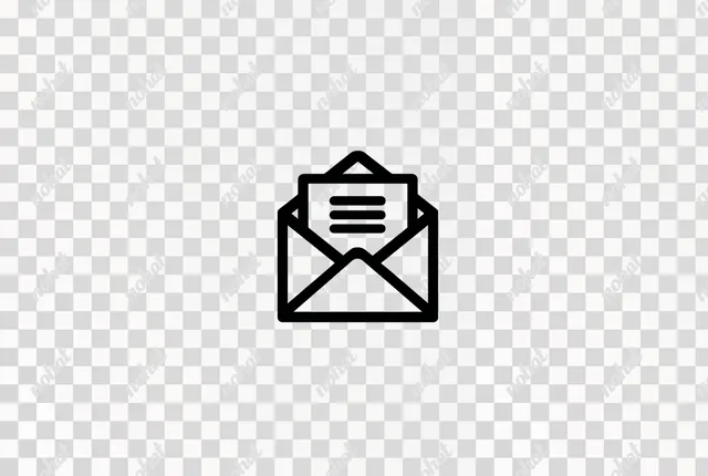 Minimalistic Open Envelope Icon with Letter