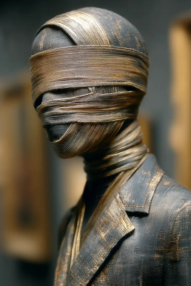 Mysterious Incognito Figure Sculpture