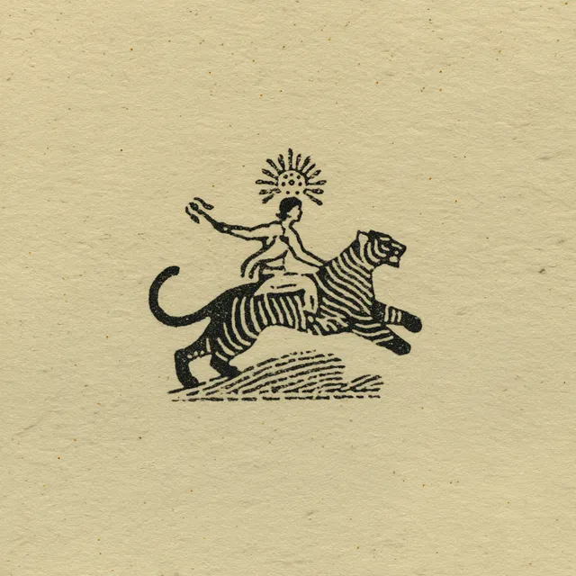 Mythological Rider on a Tiger - Hand-Drawn Folkloric Logo