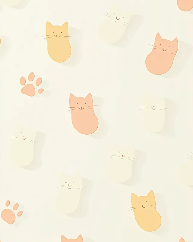 Pastel Cat Silhouettes Background